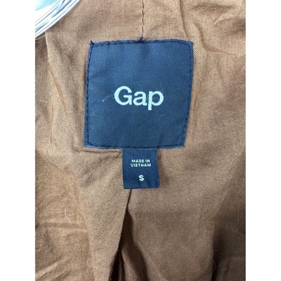 Gap Trench Coat Corduroy Womens Small Brown Belted Jacket 100% Cotton 90's Retro - Picture 2 of 10